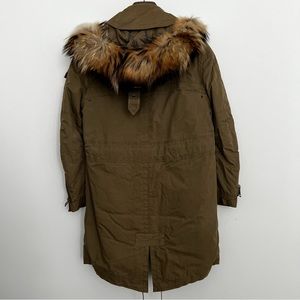 BURBERRY Fur Hood Army Green Parka